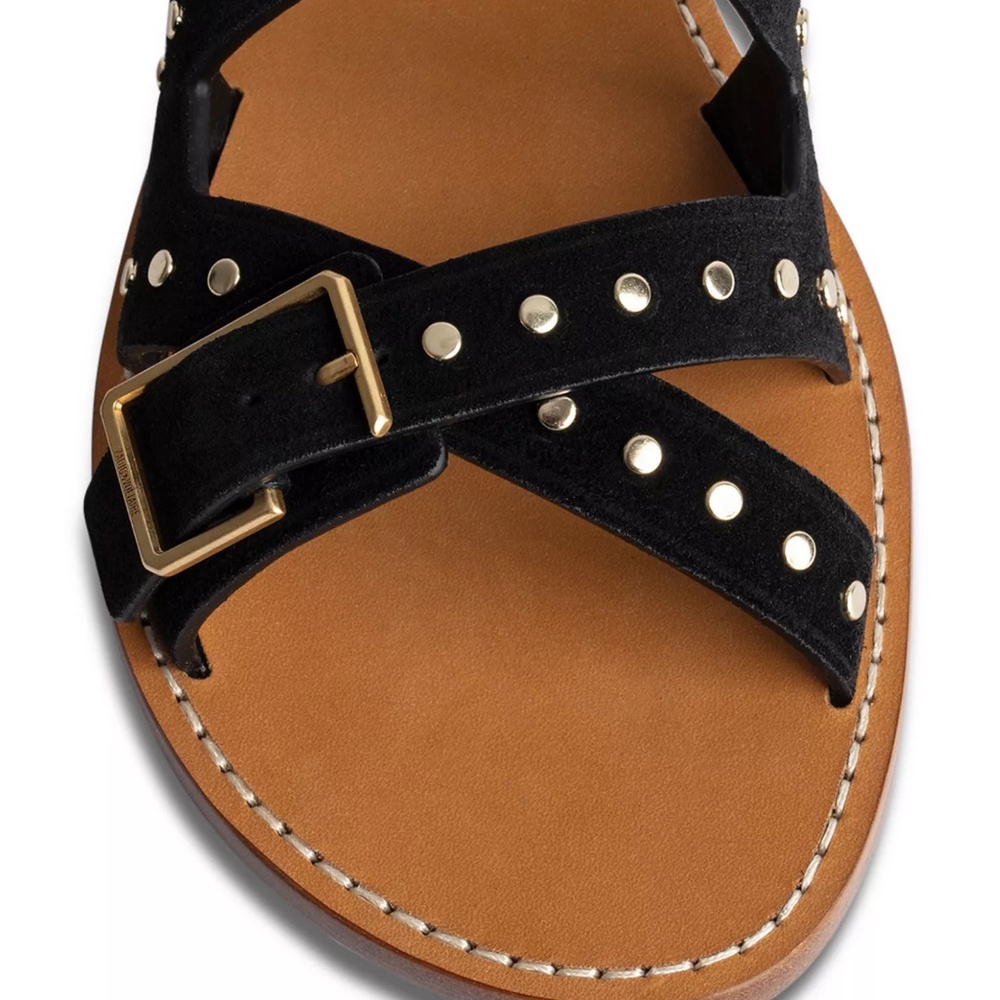 🖤💛 Zadig & Voltaire | Women's Cecilia Studded Strap Sandals ✨ - Picture 6 of 12